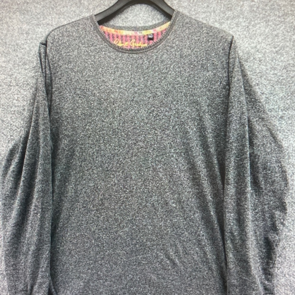 Robert Graham Men's Heather Gray Crewneck Long Sleeve Shirt